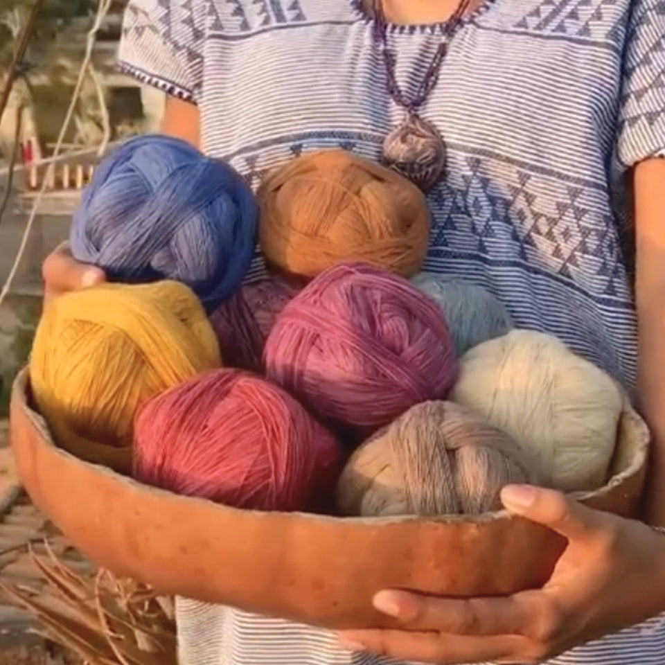 Naturally dyed cotton yarn