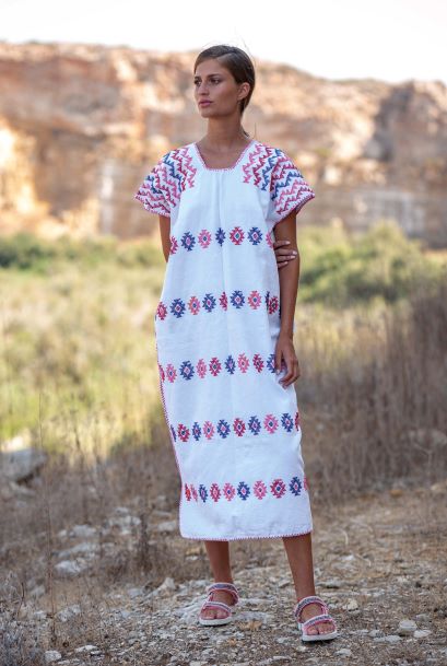 Kaftan playa top blanco